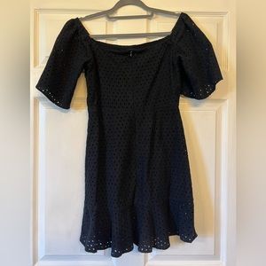 Off the shoulder eyelet dress